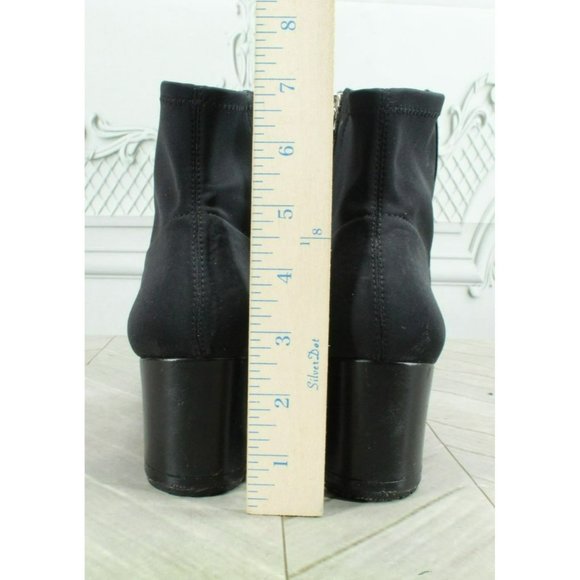 Vero Cuoio Black Leather Side Zipper Ankle Heeled Boots Size 6.5 M - Picture 6 of 10